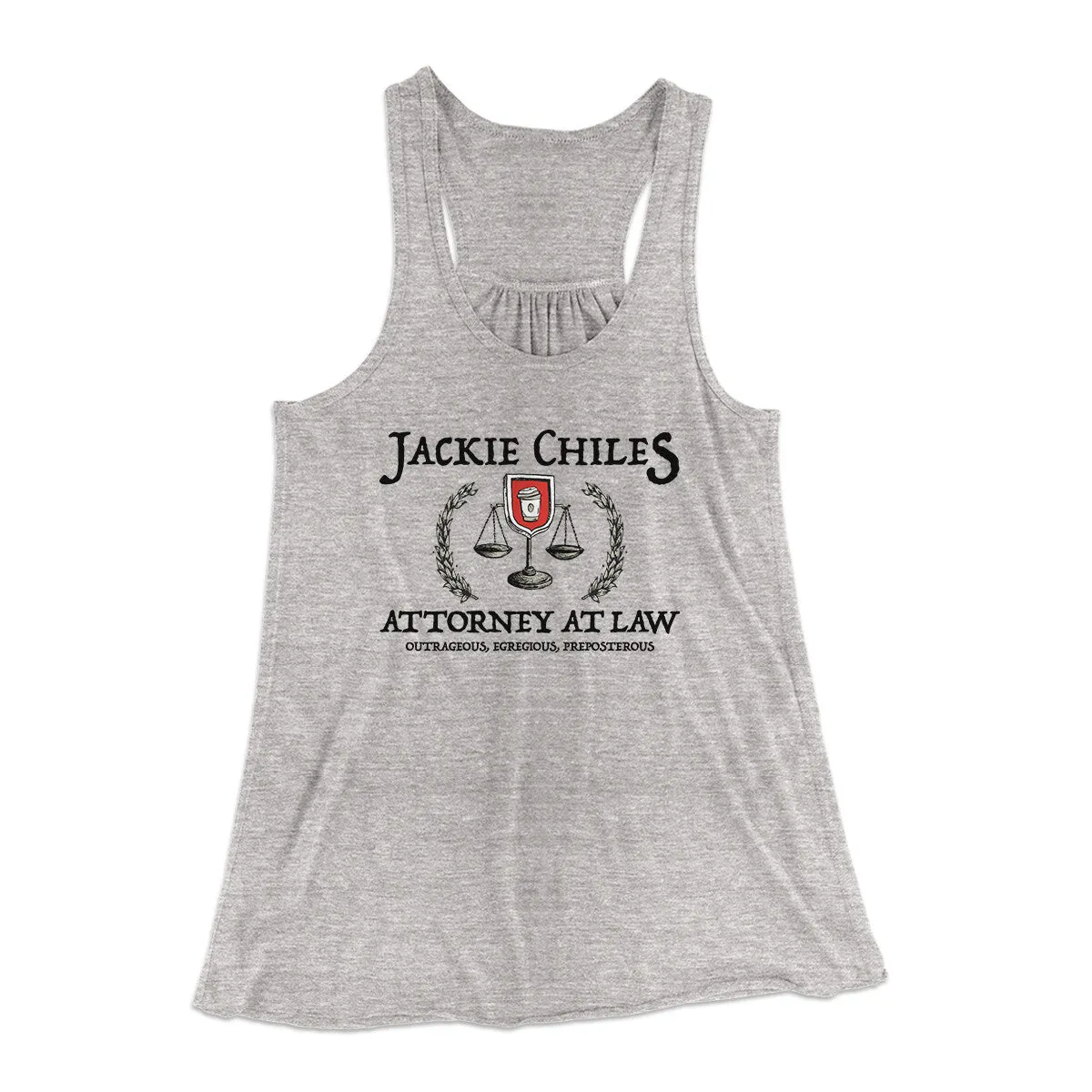 Jackie Chiles Attorney At Law Women's Flowey Racerback Tank Top