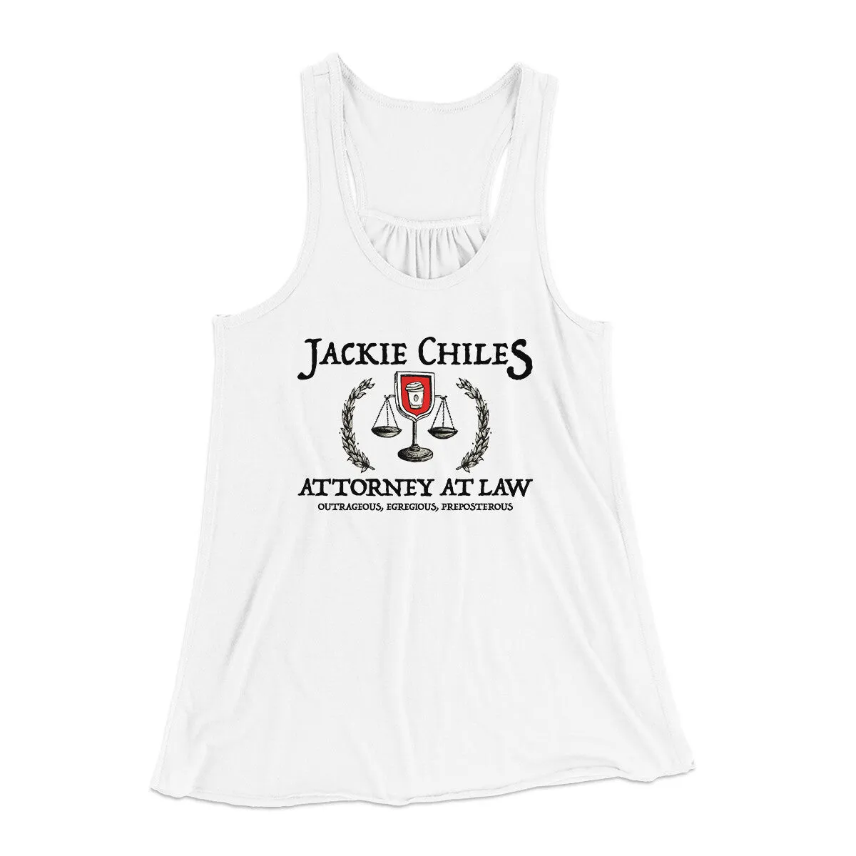 Jackie Chiles Attorney At Law Women's Flowey Racerback Tank Top