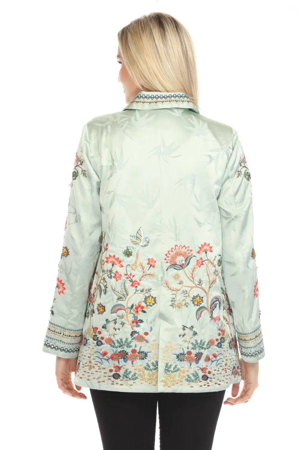 Johnny Was Green Emeral Embellished Embroidered Jacket C45824-E