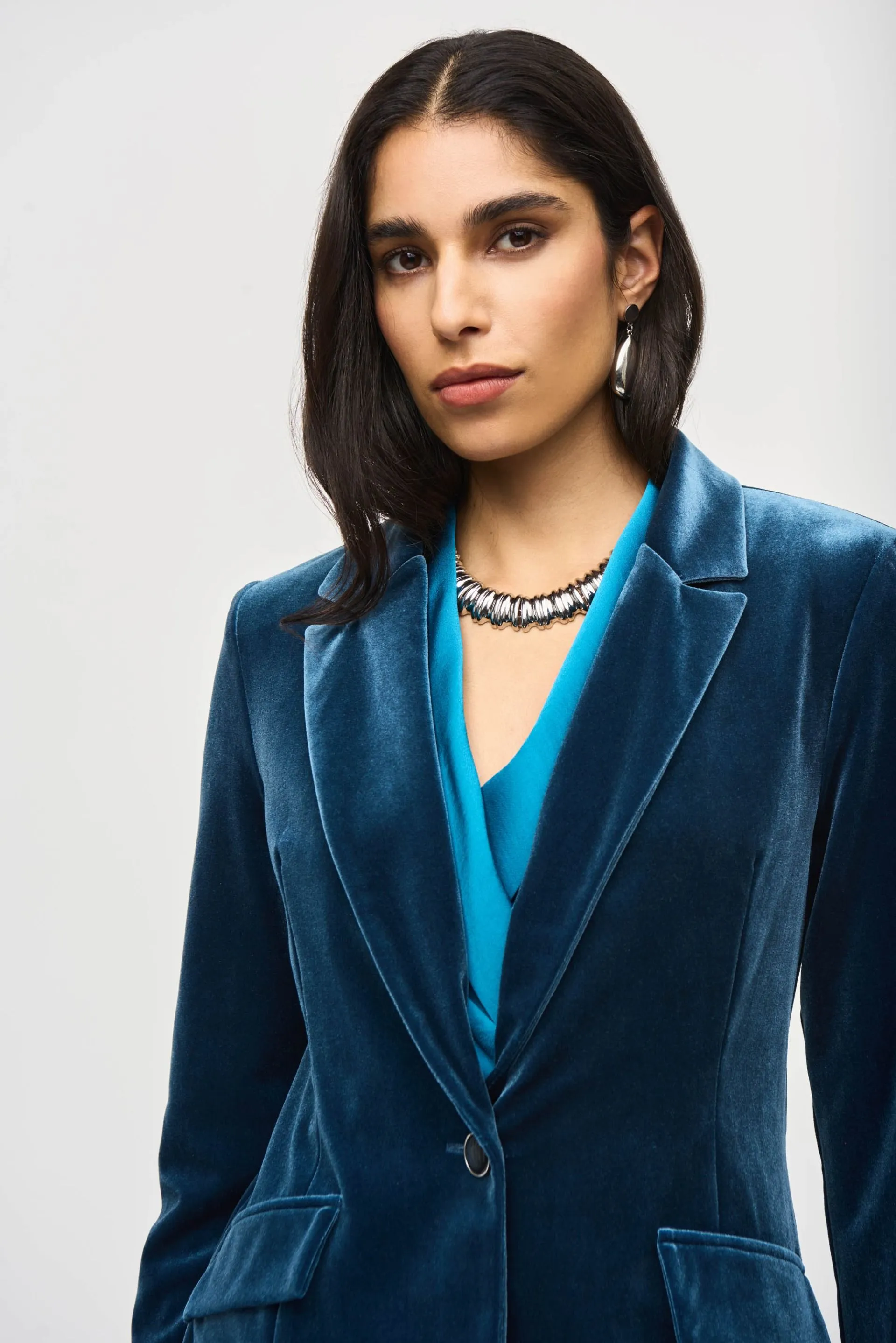 Joseph Ribkoff Long Sleeve Velvet Blazer Jacket 243286