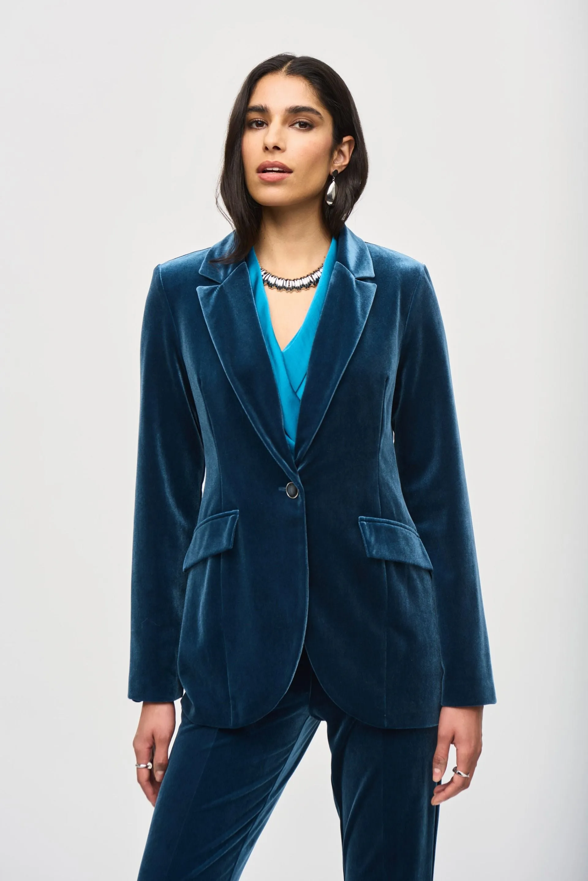 Joseph Ribkoff Long Sleeve Velvet Blazer Jacket 243286