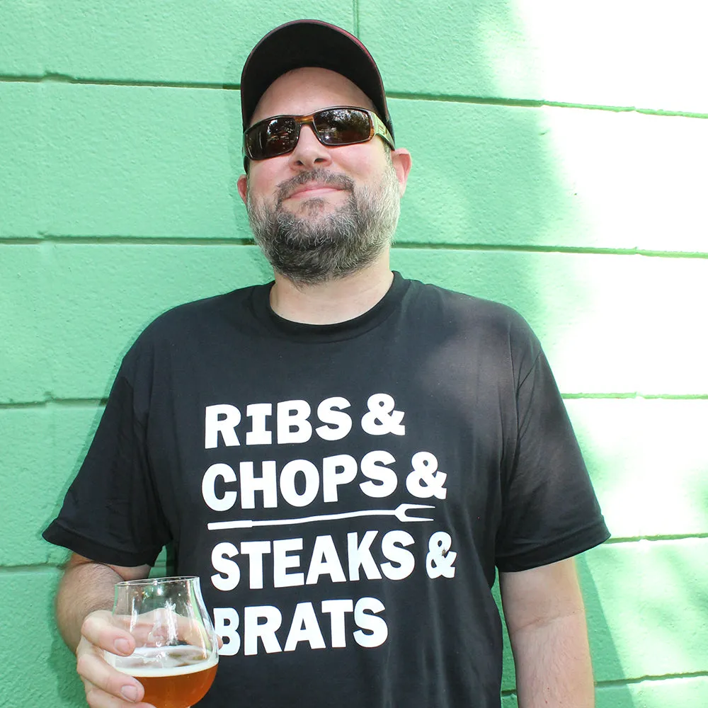 Just Grillin: Grill and BBQ Man Dad Uncle Grandpa Christmas Gift Meat List Shirt