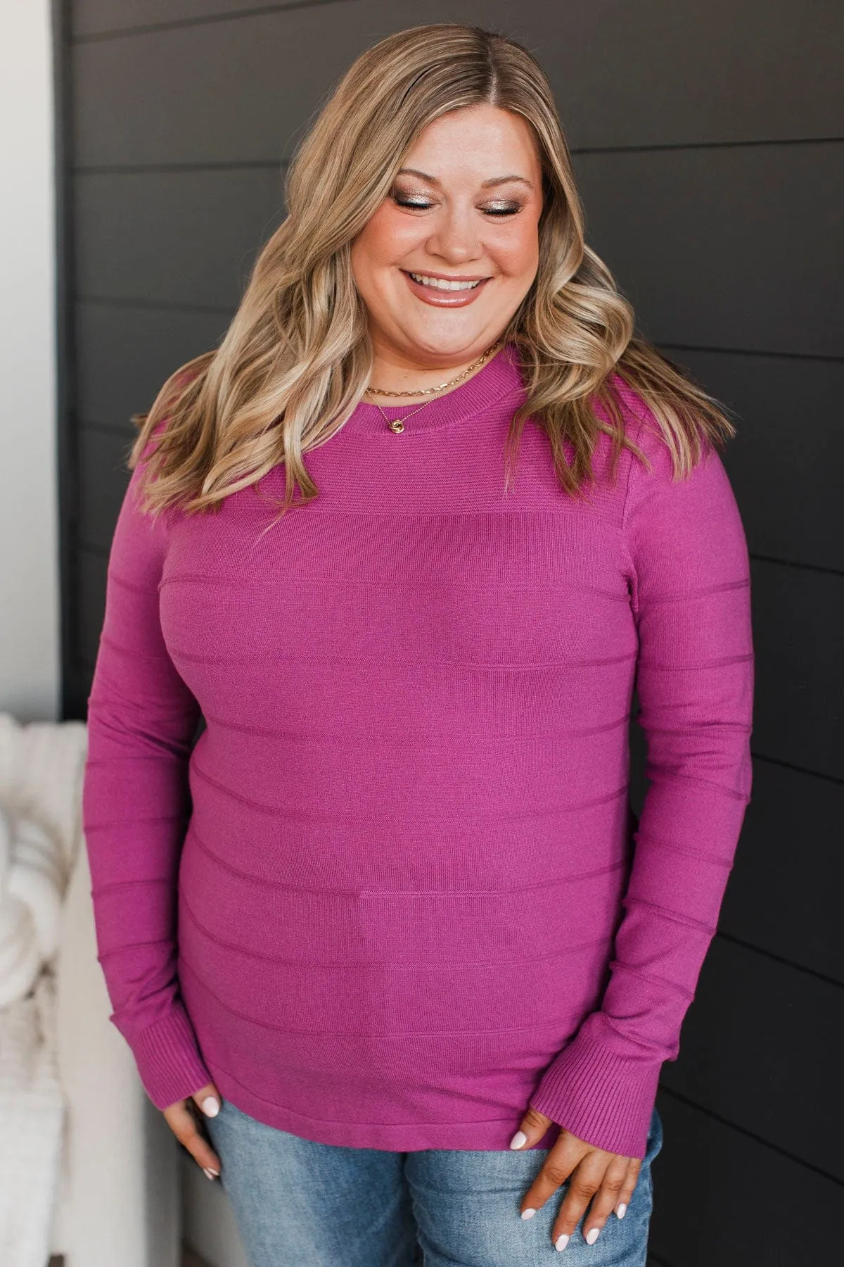 Just To See You Knit Sweater- Magenta