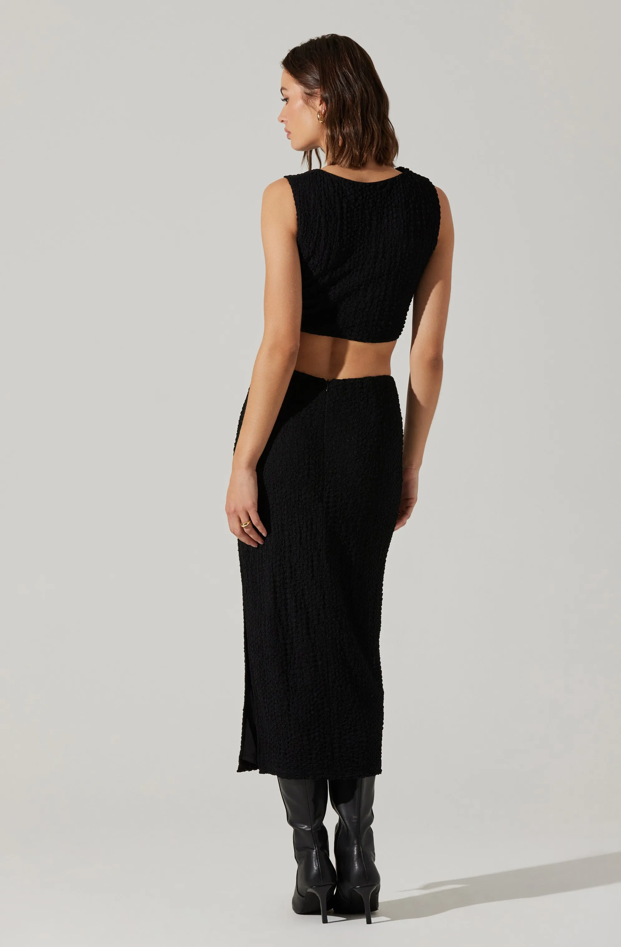 Keely Textured Sleeveless Crop Top