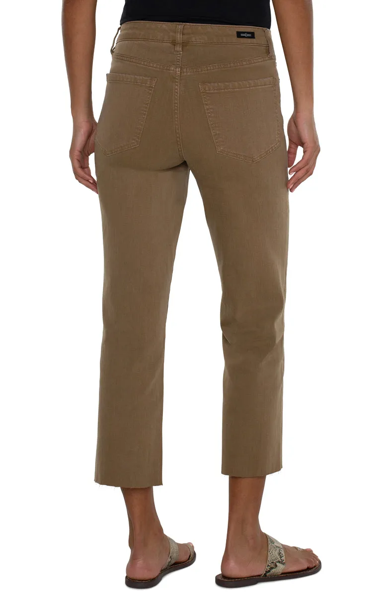 Kennedy Crop Straight Jean with Cut Hem - Flagstone