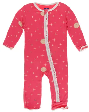 KicKee Pants Red Ginger Full Moon Muffin Ruffle Coverall with Zipper