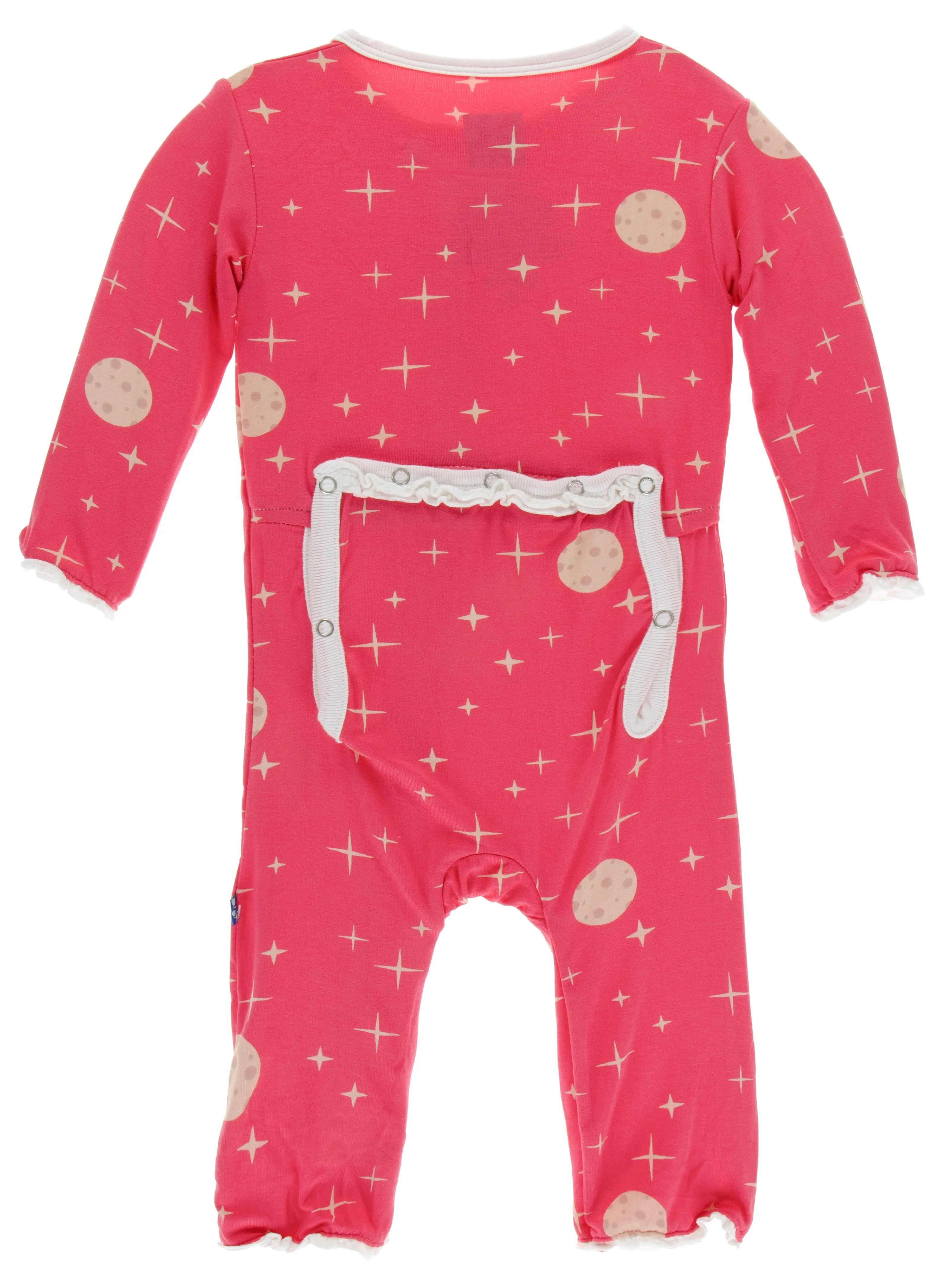KicKee Pants Red Ginger Full Moon Muffin Ruffle Coverall with Zipper