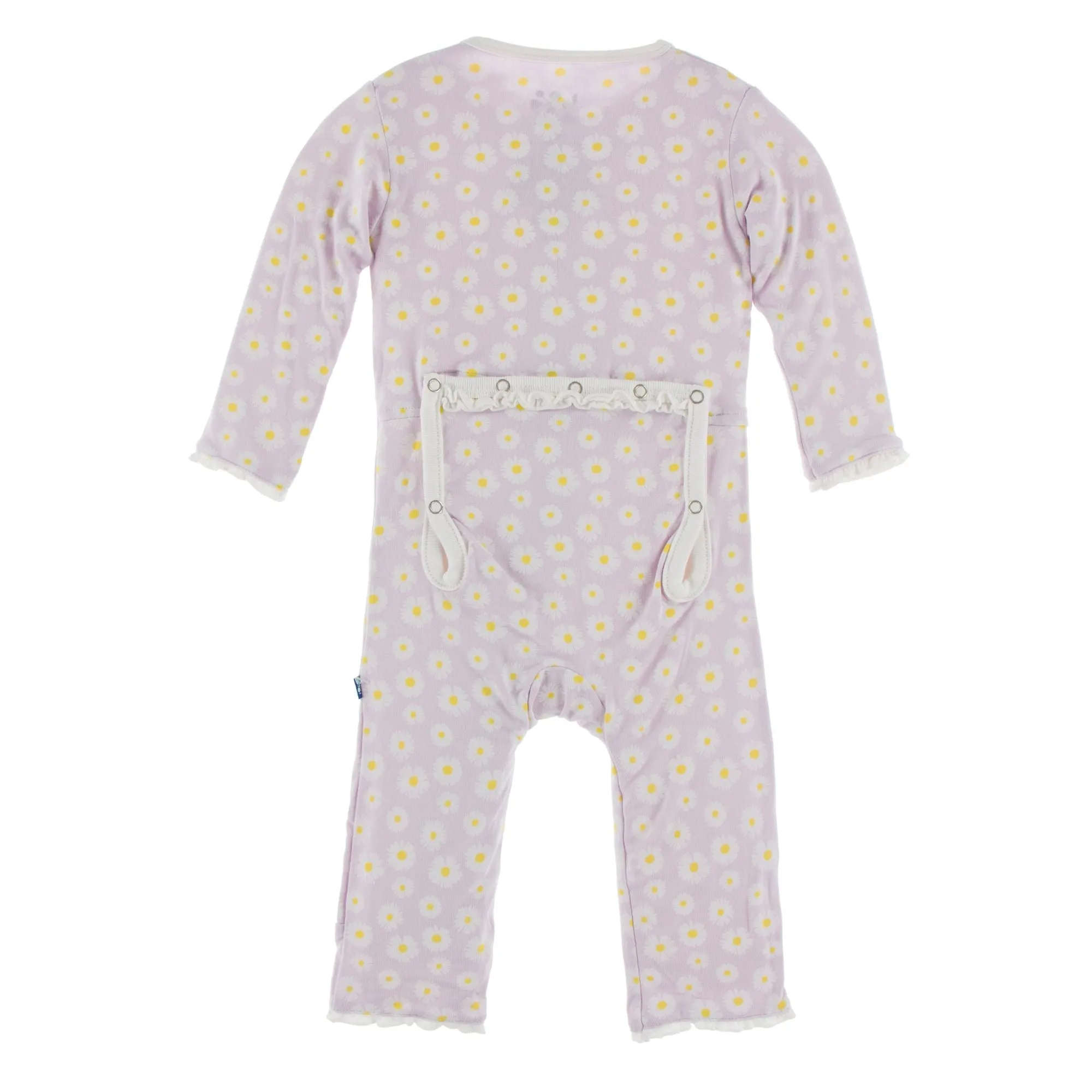 KicKee Pants Thistle Chamomile Muffin Ruffle Coverall with Zipper