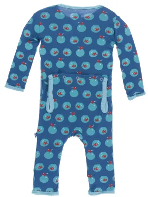 KicKee Pants Twilight Fish Bowl Fitted Coverall w/Zipper