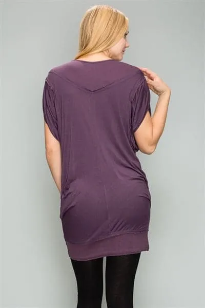 Knit Zipper Front Tunic Dress Charcoal - Pack of 6