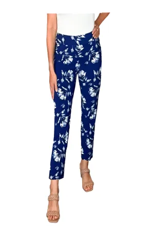 Krazy Larry Pull-On Pants in Blue Flower
