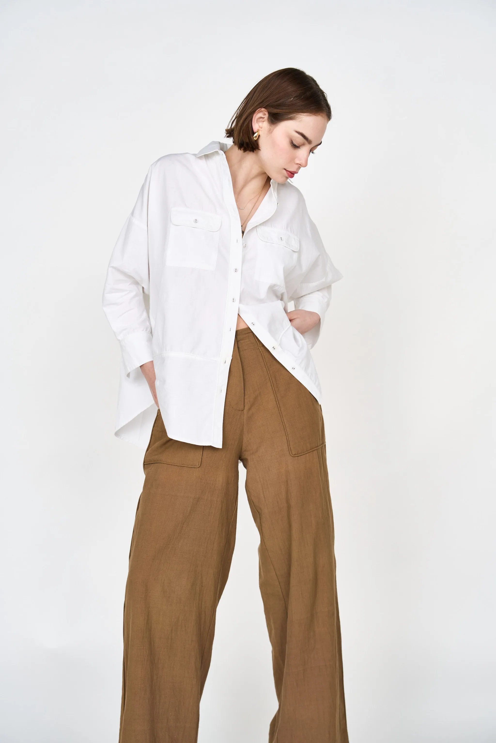 Kyoto Blouse in White Poplin