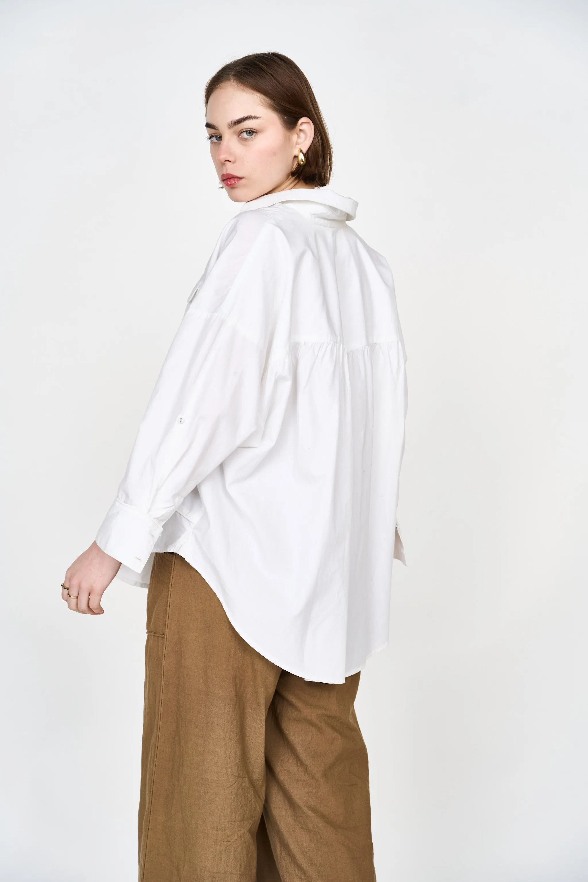 Kyoto Blouse in White Poplin