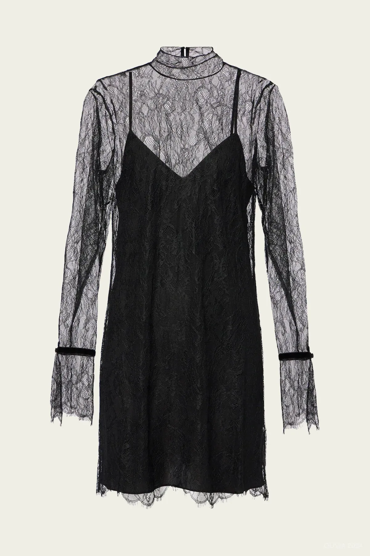 Lace Shift Dress in Black