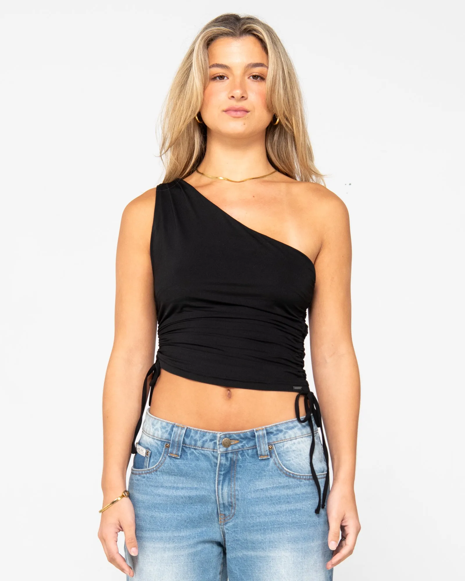 Lani One Shoulder Ruched Top