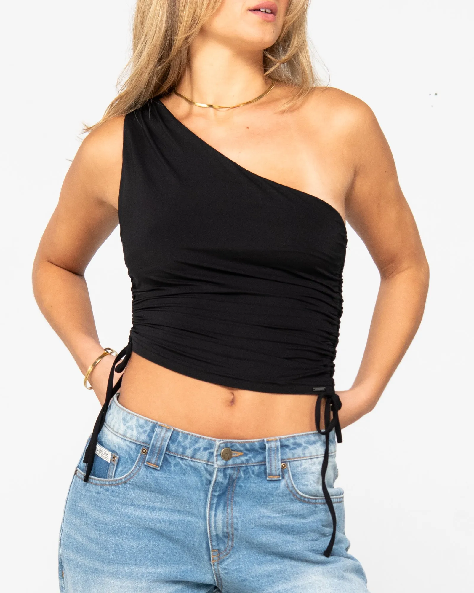 Lani One Shoulder Ruched Top