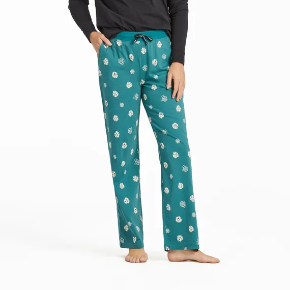 Life is Good Women's Holiday Paw Pattern Snuggle Up Sleep Pant