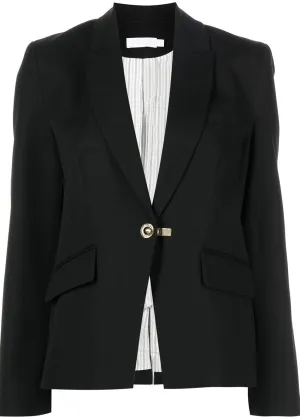 Lilith Bi Stretch Cotton Twill Blazer (Black)