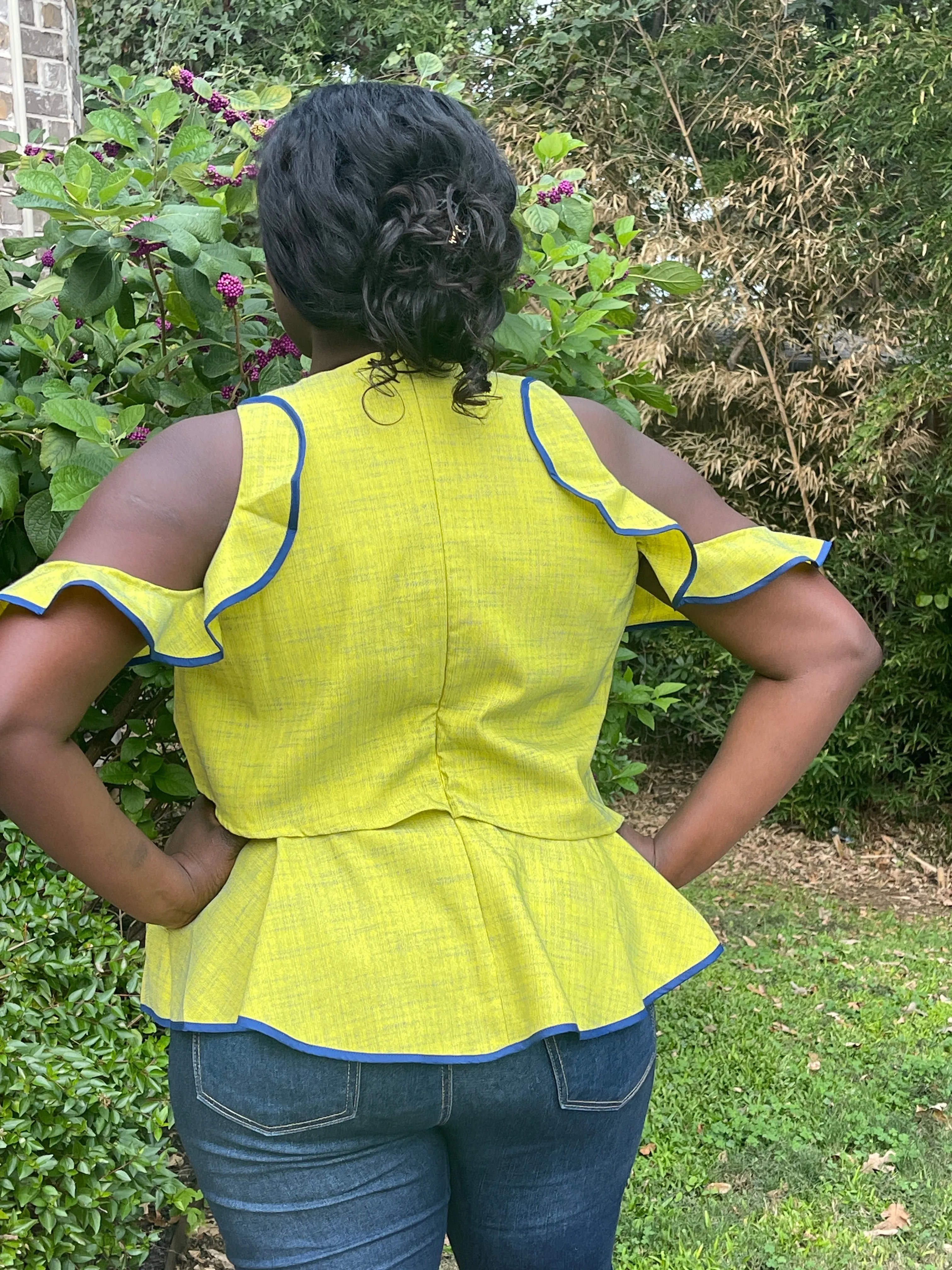 Lime Ruffle Detail Top