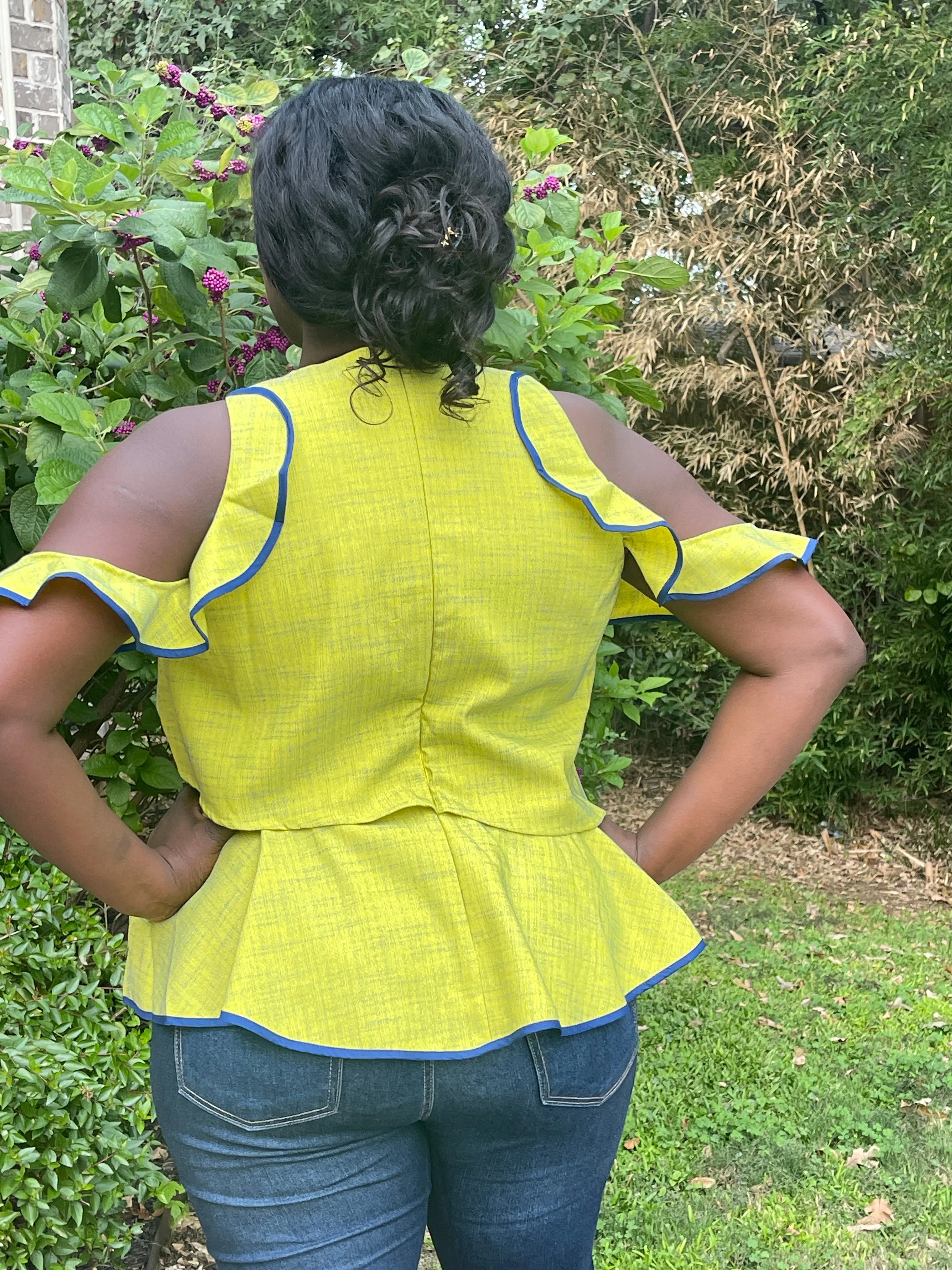 Lime Ruffle Detail Top
