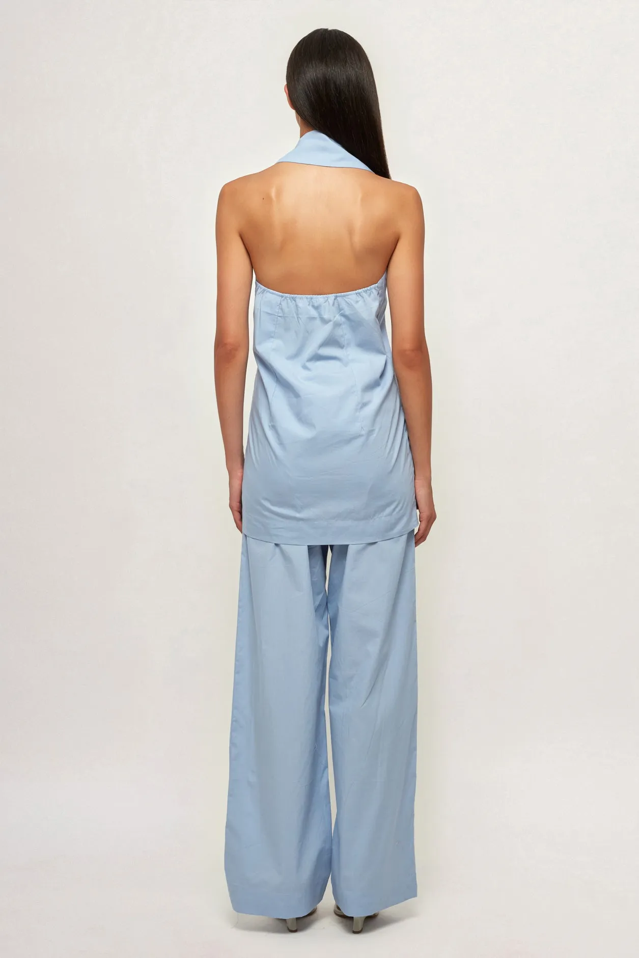Long Collared Vest | Straight Leg Pant