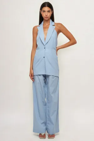 Long Collared Vest | Straight Leg Pant
