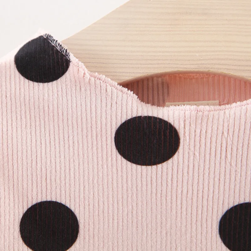 Long Sleeve Polka Dot Daisy Flower Dress