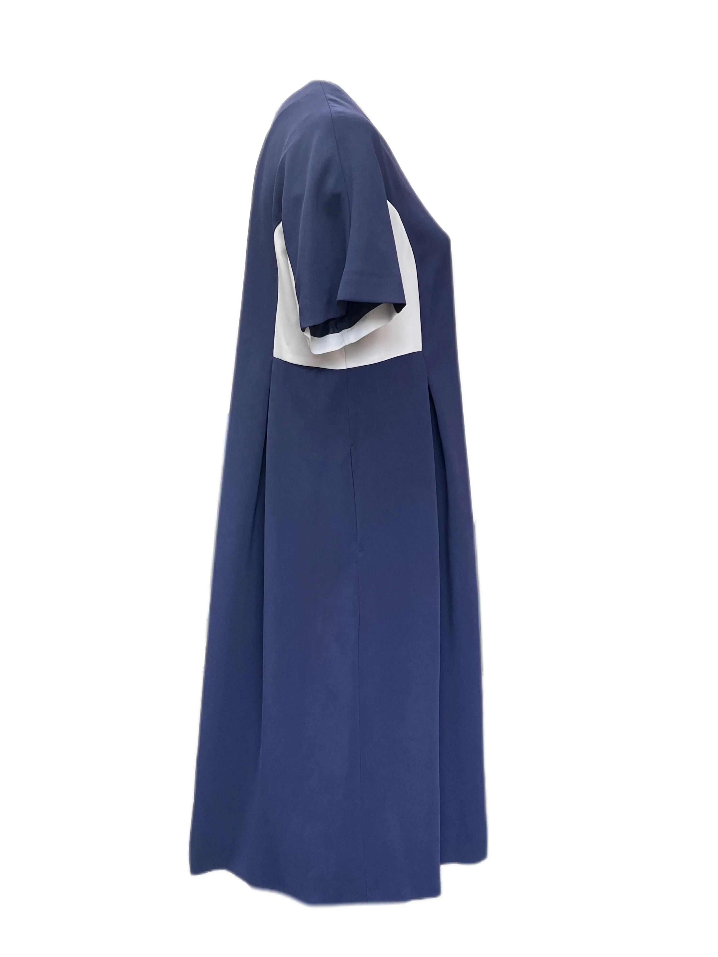 Marina Rinaldi Women's Blue Danese Zipper Closure Shift Dress NWT