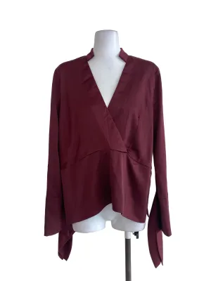 Maroon V Neck Blouse