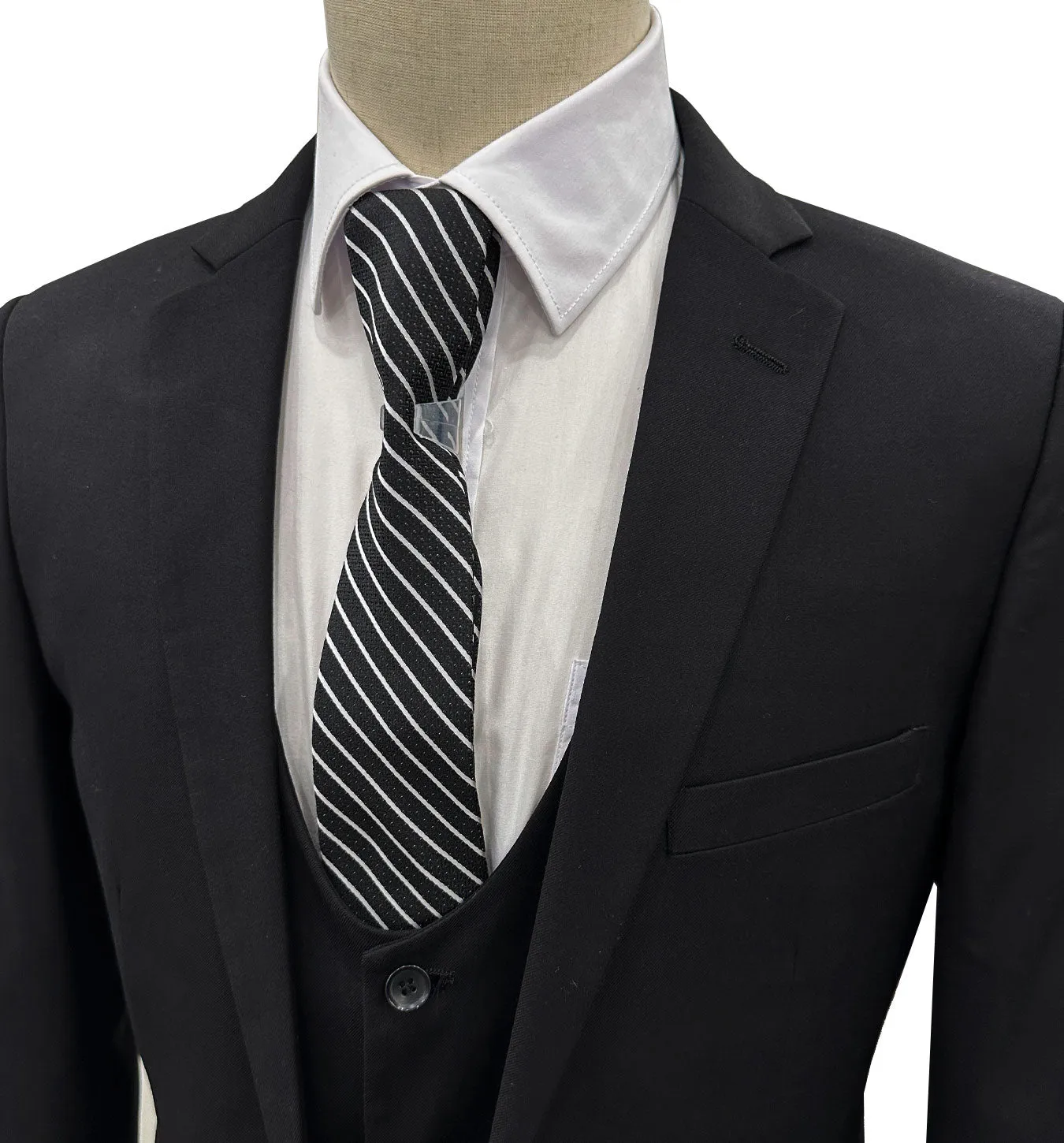 Mazari Vested Ultra Slim Fit Suit - Madrid Black 1550
