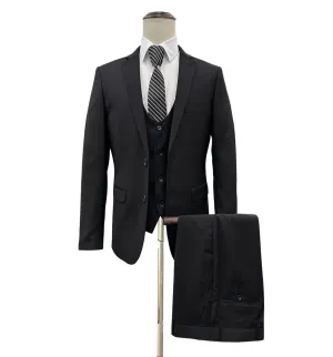 Mazari Vested Ultra Slim Fit Suit - Madrid Black 1550