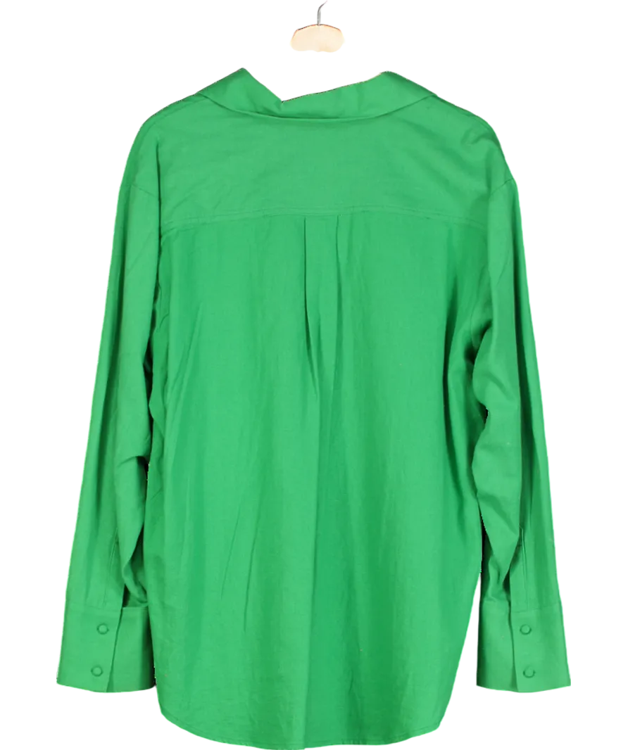 Meshki Green Ophelia Linen Button Up Shirt UK M
