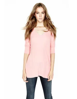 Michael Lauren Dylan 3/4 V-Neck Draped Tee *Available in Multiple Colors*