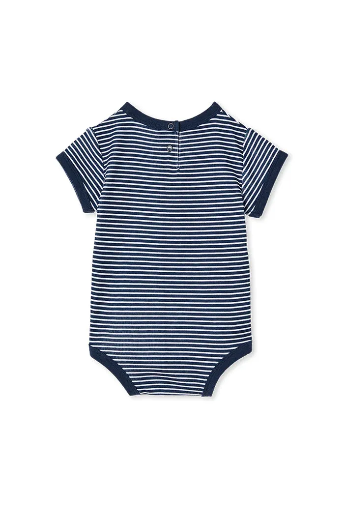 Milky | Navy Mini Stripe Bodysuit