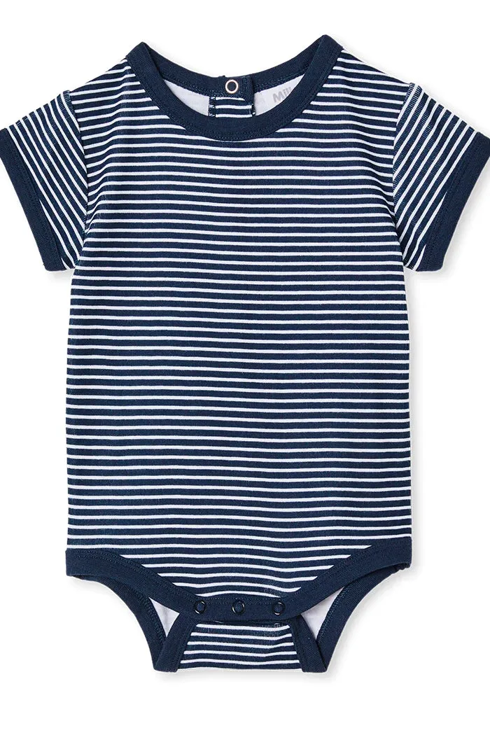Milky | Navy Mini Stripe Bodysuit