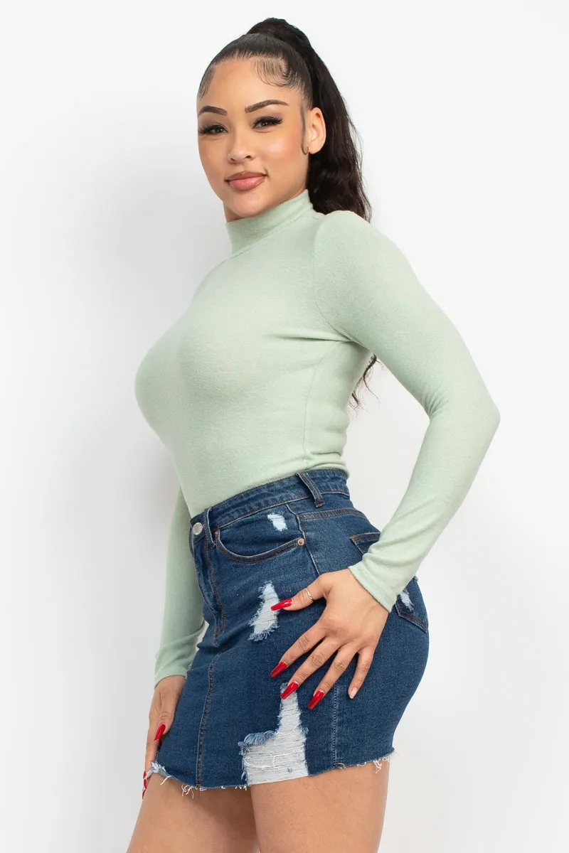 Mock Neck Long Sleeve Top