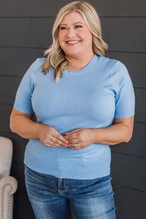 More To Come Knit Top- Periwinkle