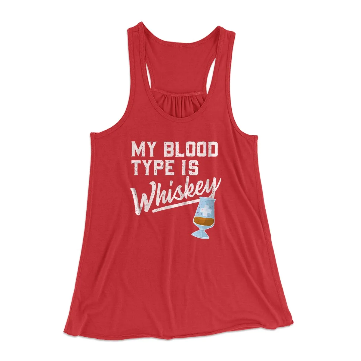 My Blood Type Is Whiskey Women's Flowey Tank Top