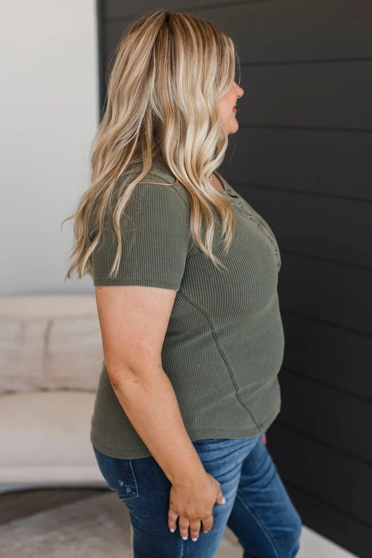 Never Growing Up Short Sleeve Top- Olive