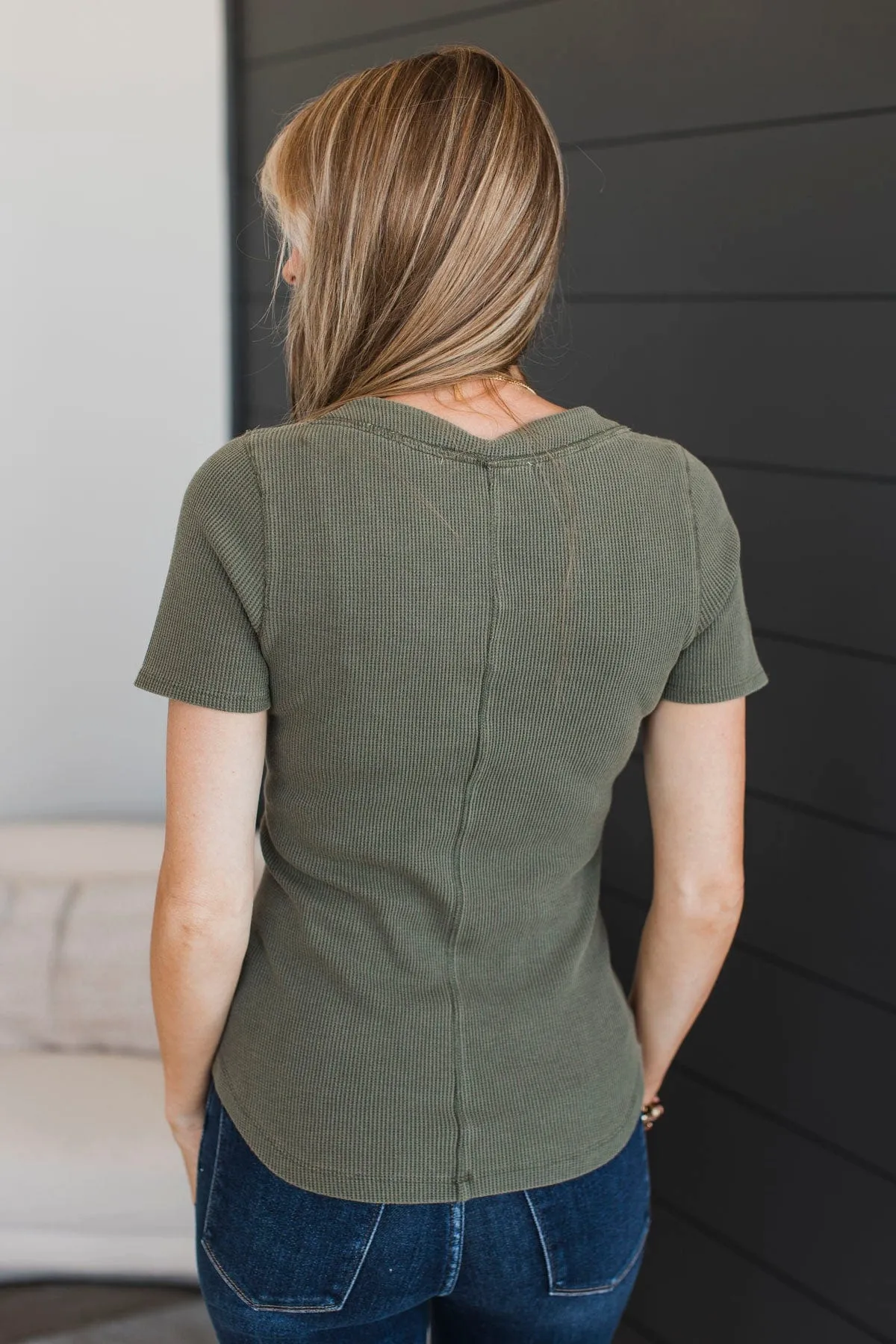 Never Growing Up Short Sleeve Top- Olive