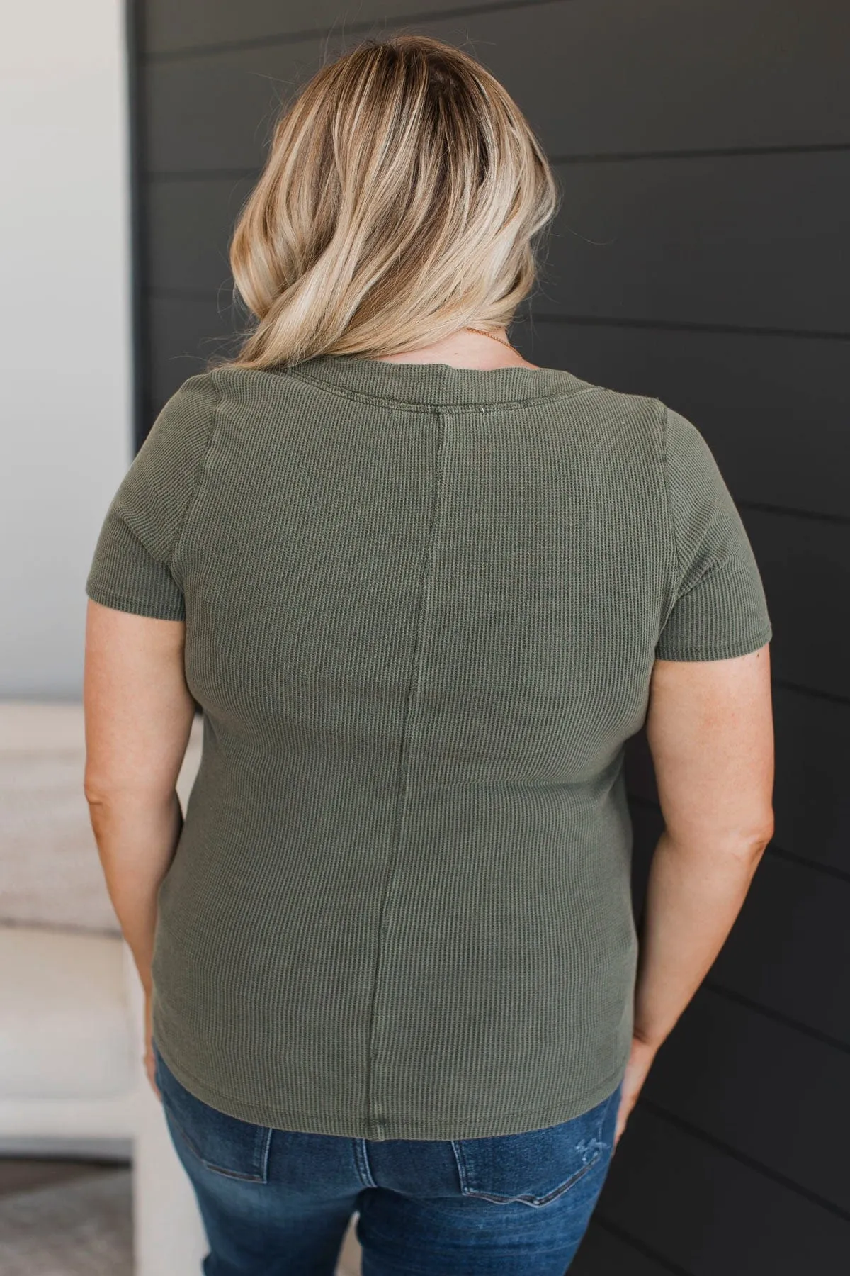 Never Growing Up Short Sleeve Top- Olive