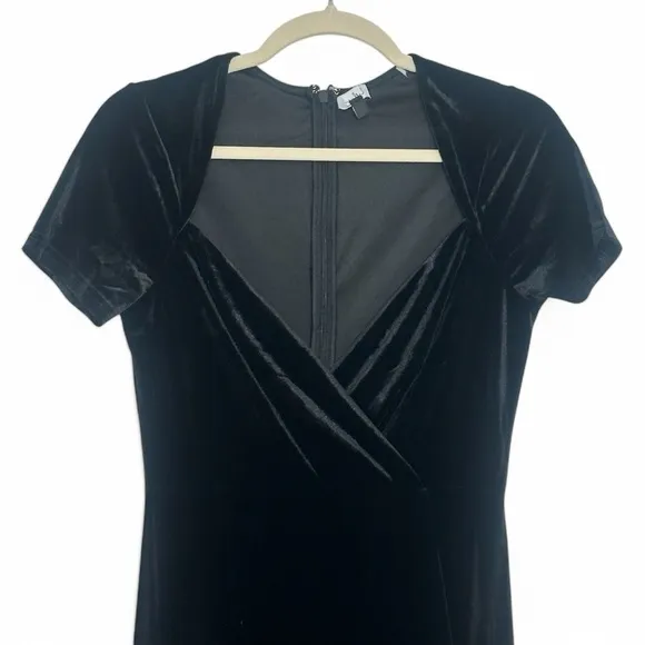 New Lulus Eternal Elegance Black Velvet Short Sleeve Maxi Dress Size Medium