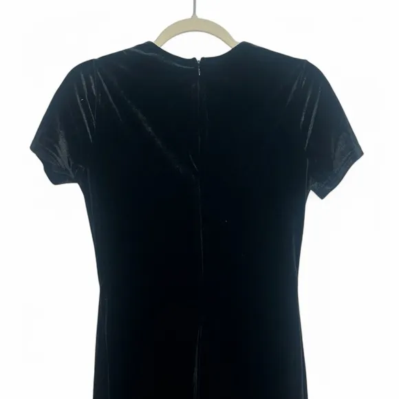 New Lulus Eternal Elegance Black Velvet Short Sleeve Maxi Dress Size Medium