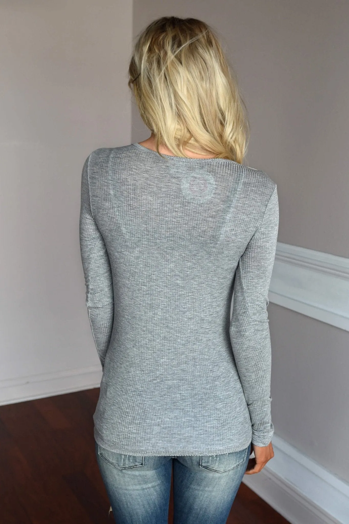 Not Your Baby Doll Top ~ Grey