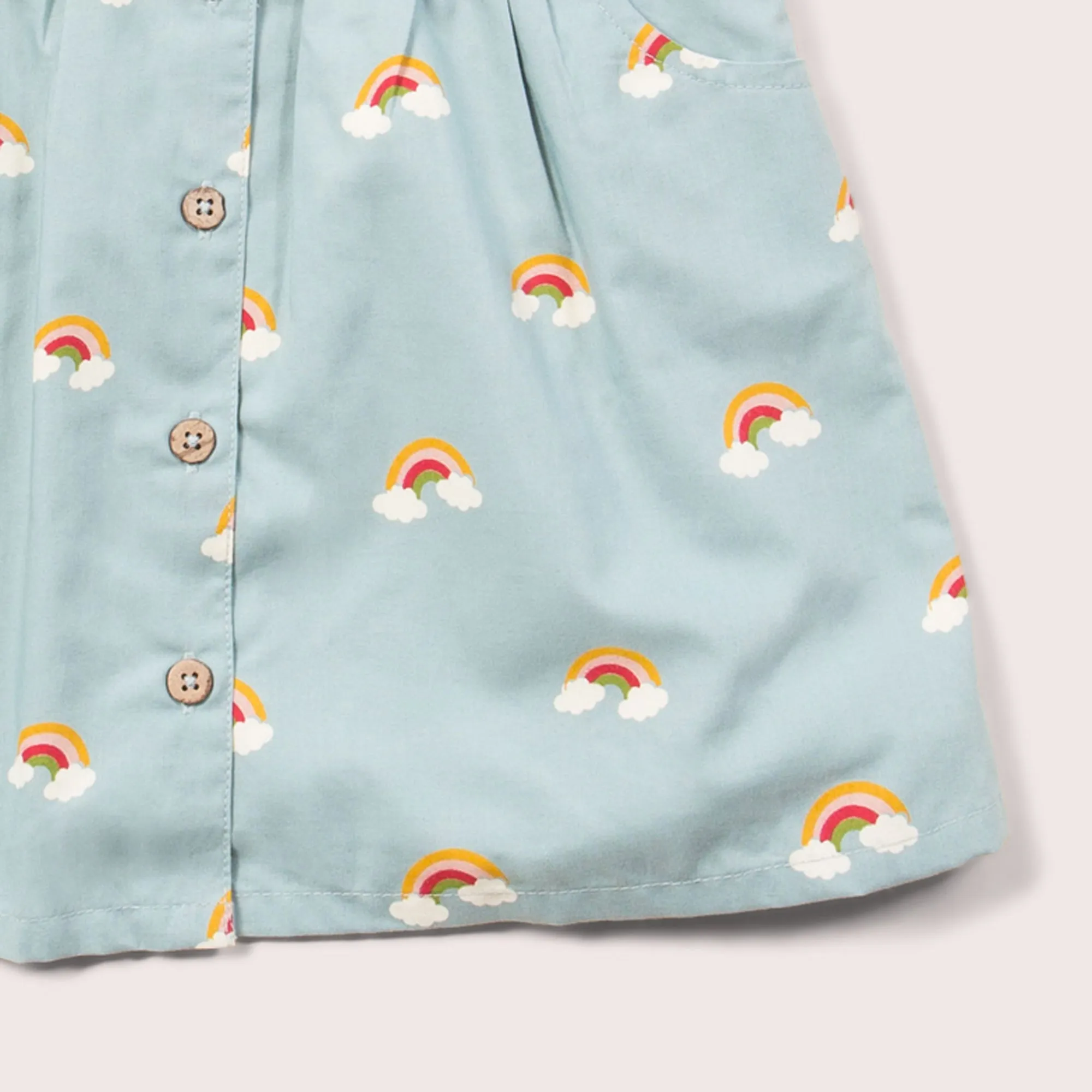 Over the Rainbow Button Through Short Sleeve Dress