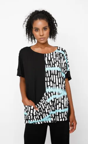 Ozai n Ku Jet Blue Fountain Boxy Tee