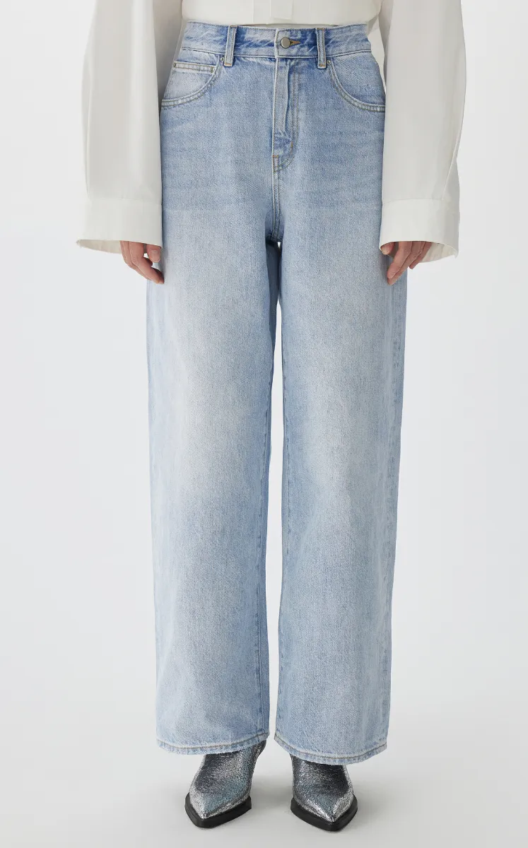 Pants / JNBY Straight-Leg Cuffed Denim Trousers
