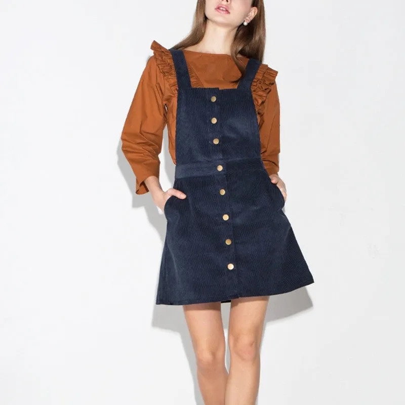 Pat Navy Corduroy Dress