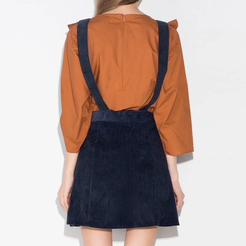 Pat Navy Corduroy Dress