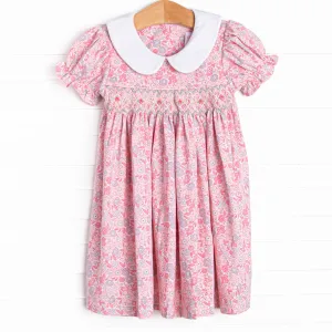 Pink Day Petals Smocked Dress, Pink